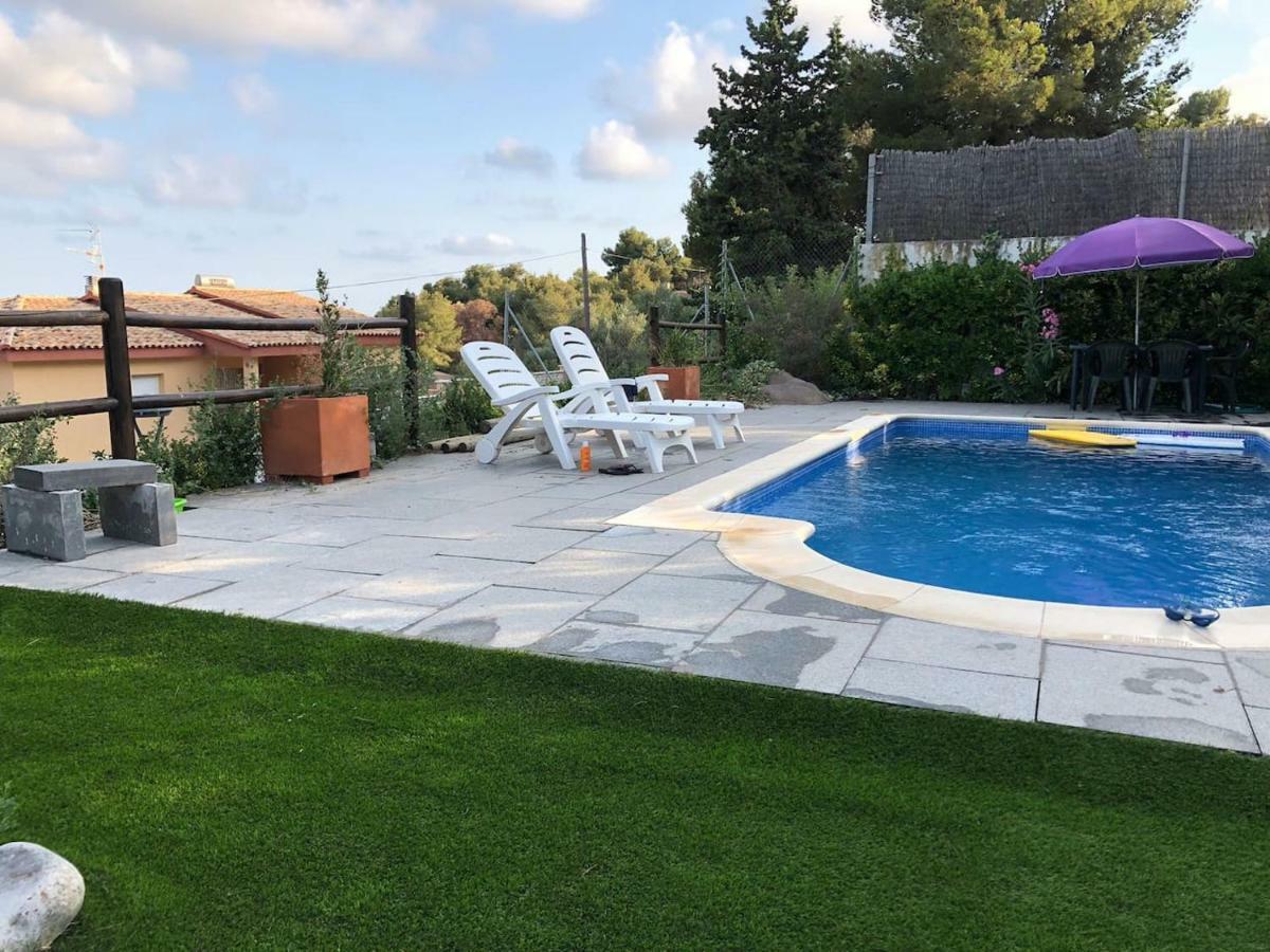 Villa Casa Bella Vista en montaña con vistas al mar y piscina privada Cunit Exterior foto